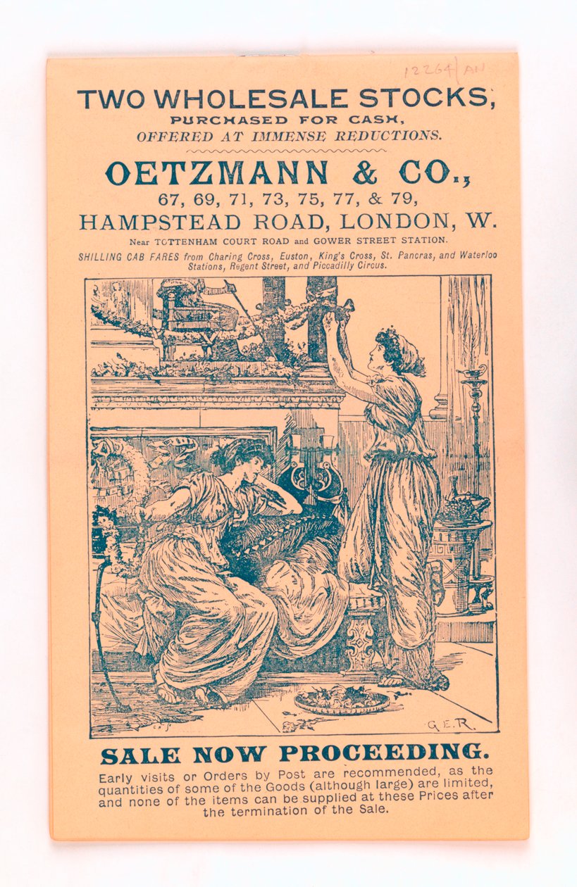 Front cover from a Oetzmann & Co. catalogue, c.1885-90 by English School
