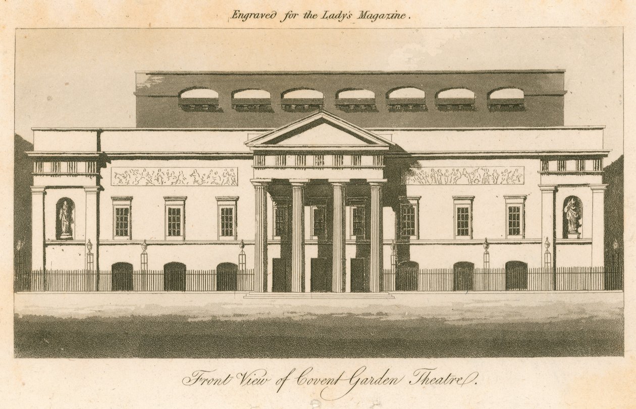 Front View of Covent Garden Theatre, London by English School