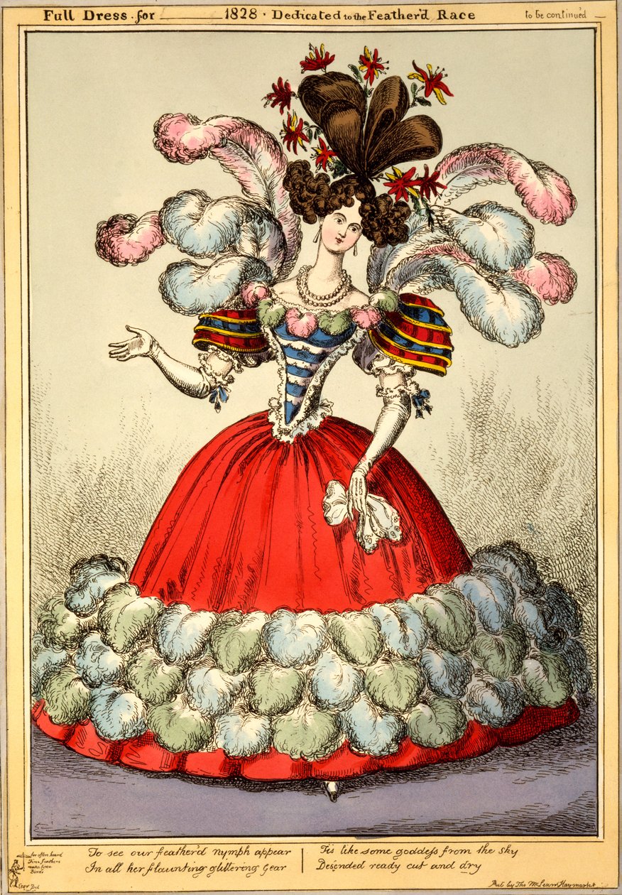 Full Dress for 1828 - Dedicated to the Feathered Race, 1828 by English School