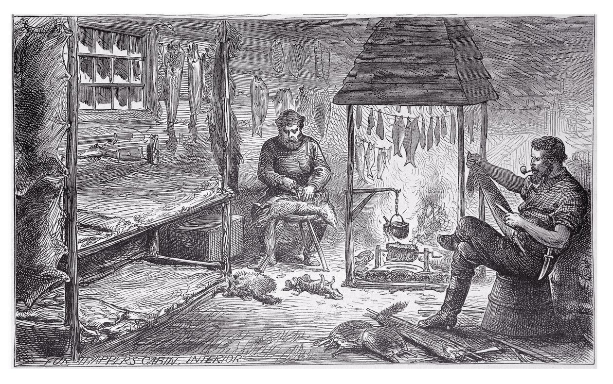 Fur Trappers in Canada, 1880 by English School