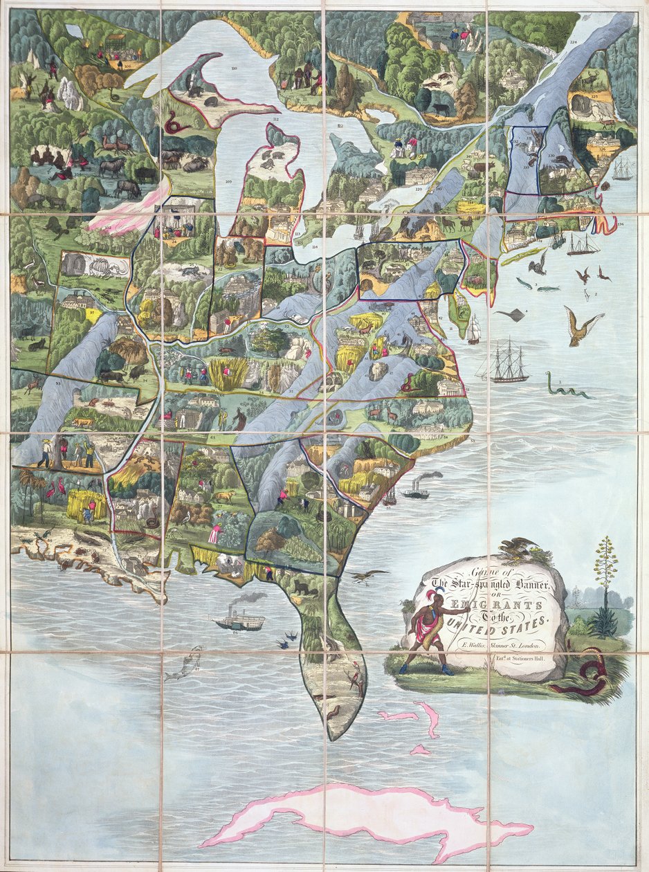 Game of the Star-Spangled Banner or Emigrants to the United States by English School