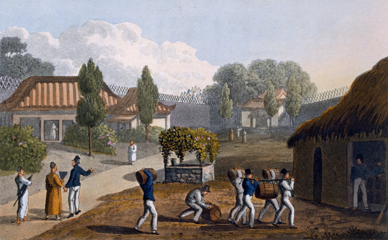 Garden of the Temple of Lewchew, 1820 by English School