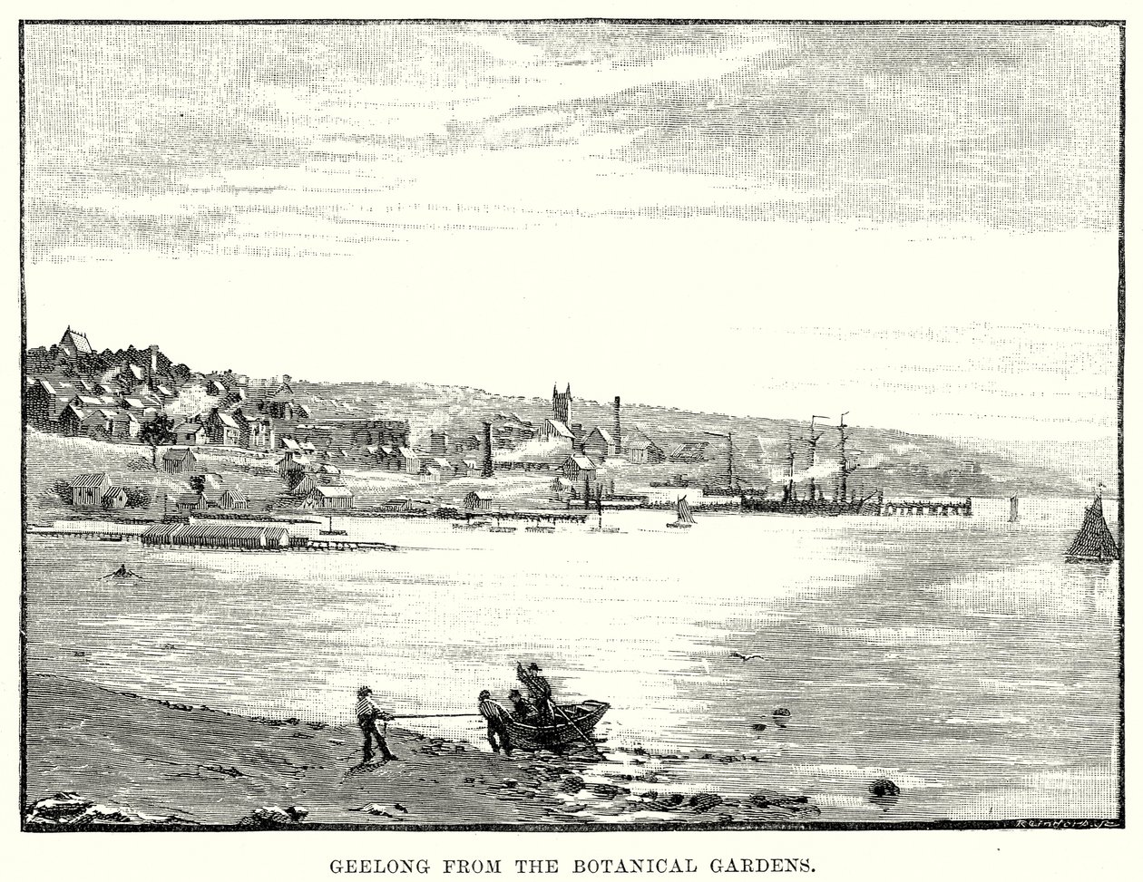 Geelong from the Botanical Gardens by English School