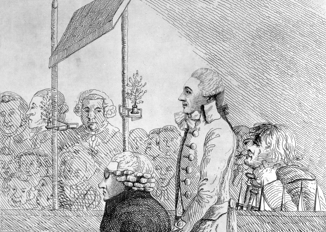 George Barrington Drawn from the Life During His Trial at the Old Bailey on Friday September 17 by English School