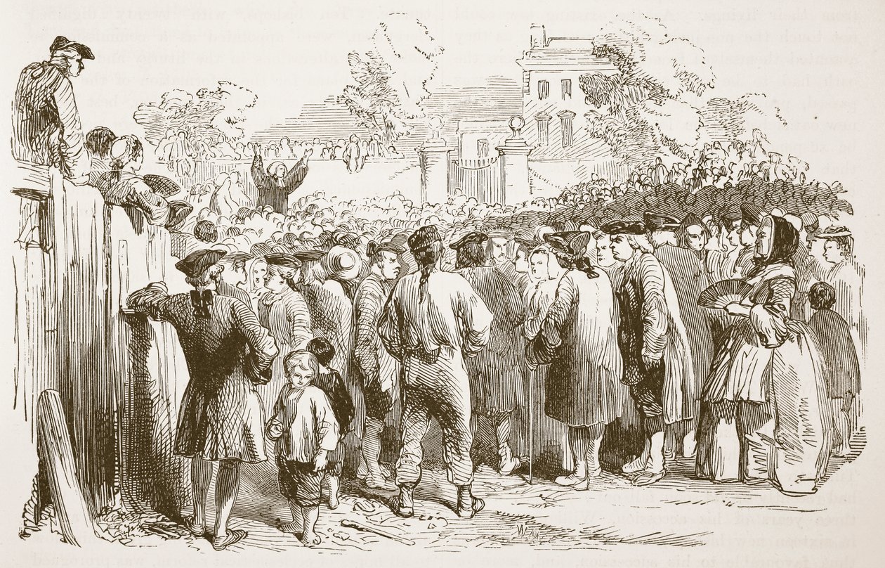 George Whitefield Preaching, illustration from Cassell