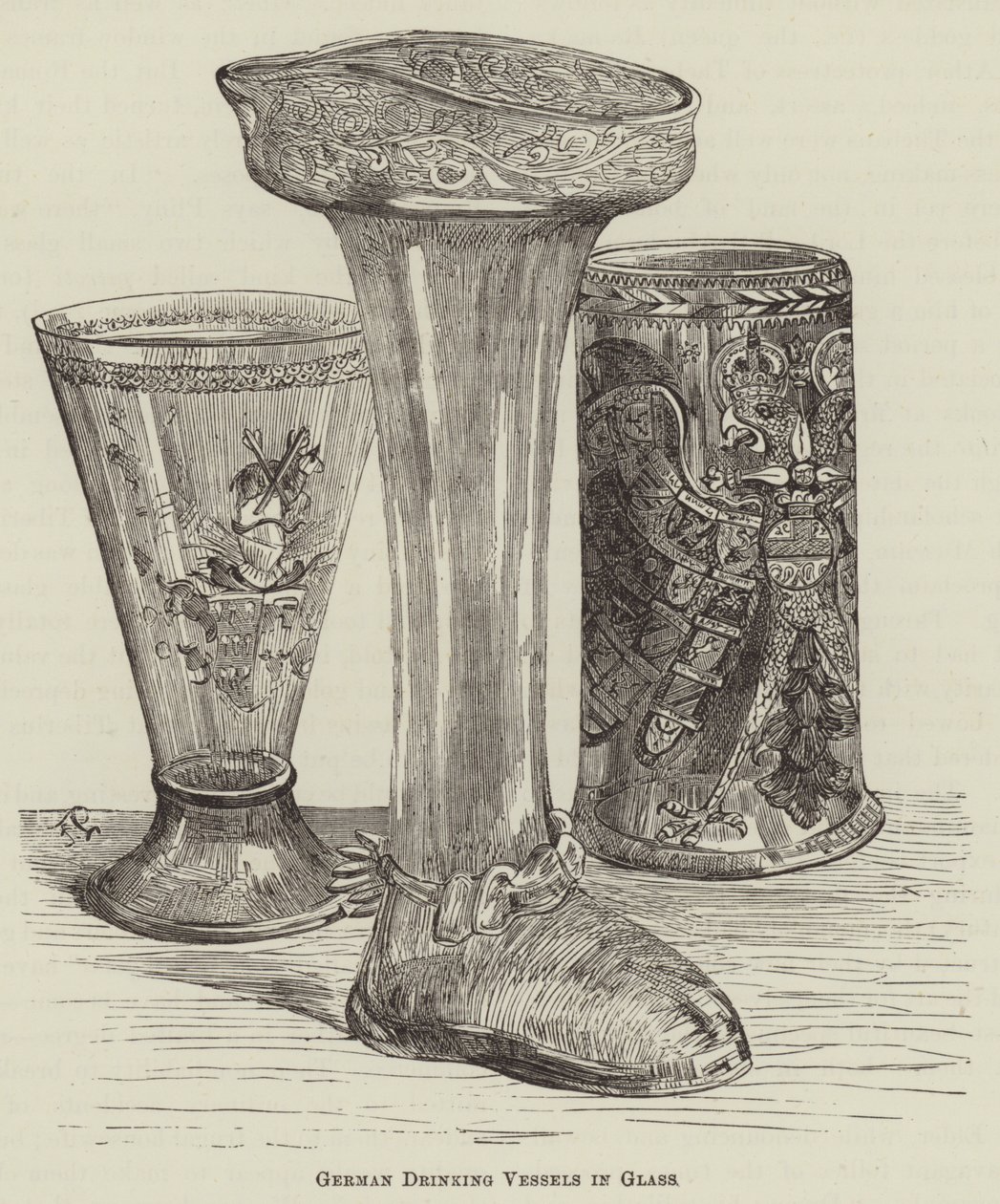 German Drinking Vessels in Glass by English School