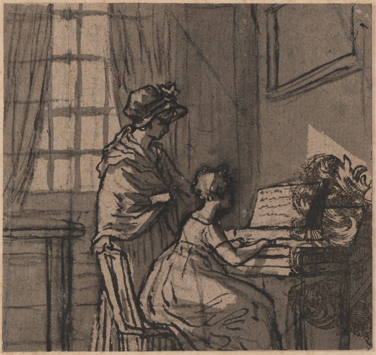 Girl at a Clavichord, c.1800 by English School