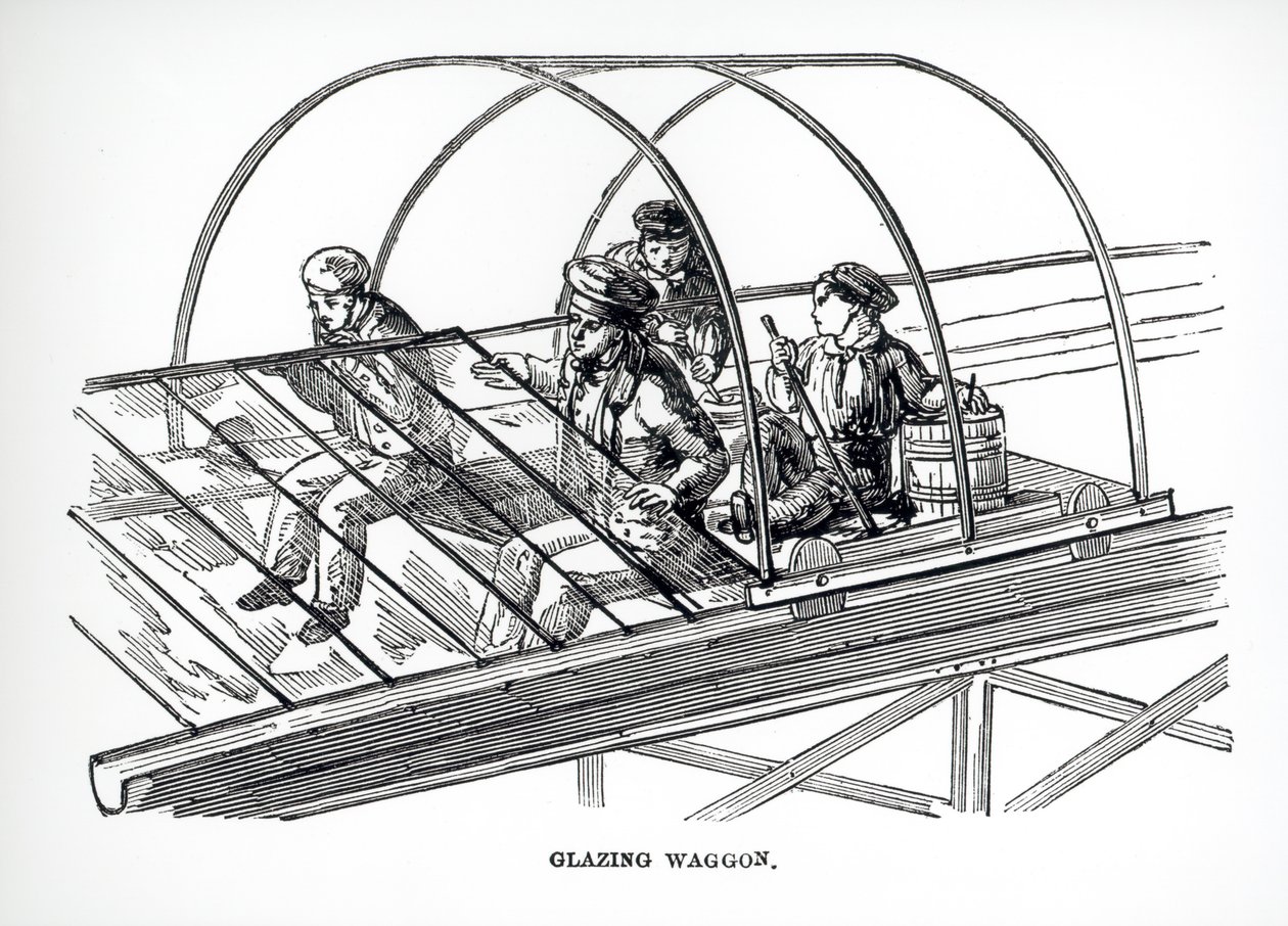 Glazing wagon used at Paxton