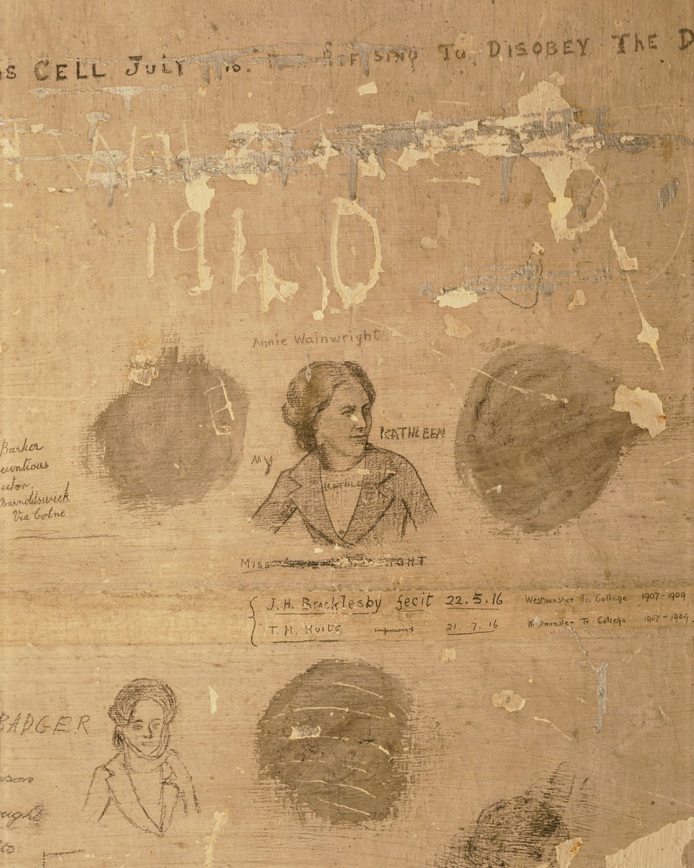 Graffiti on a cell wall by English School