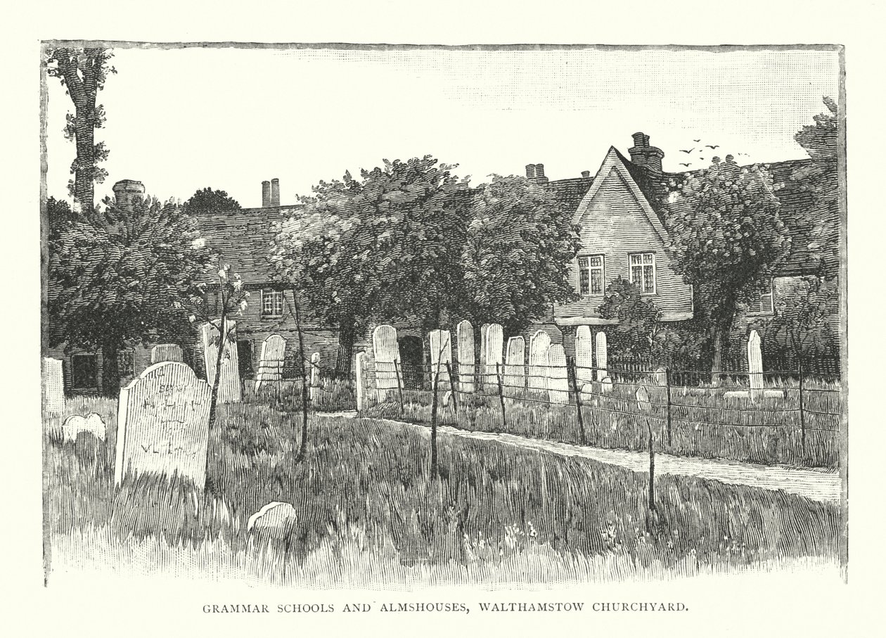Grammar Schools and Almshouses, Walthamstow Churchyard by English School