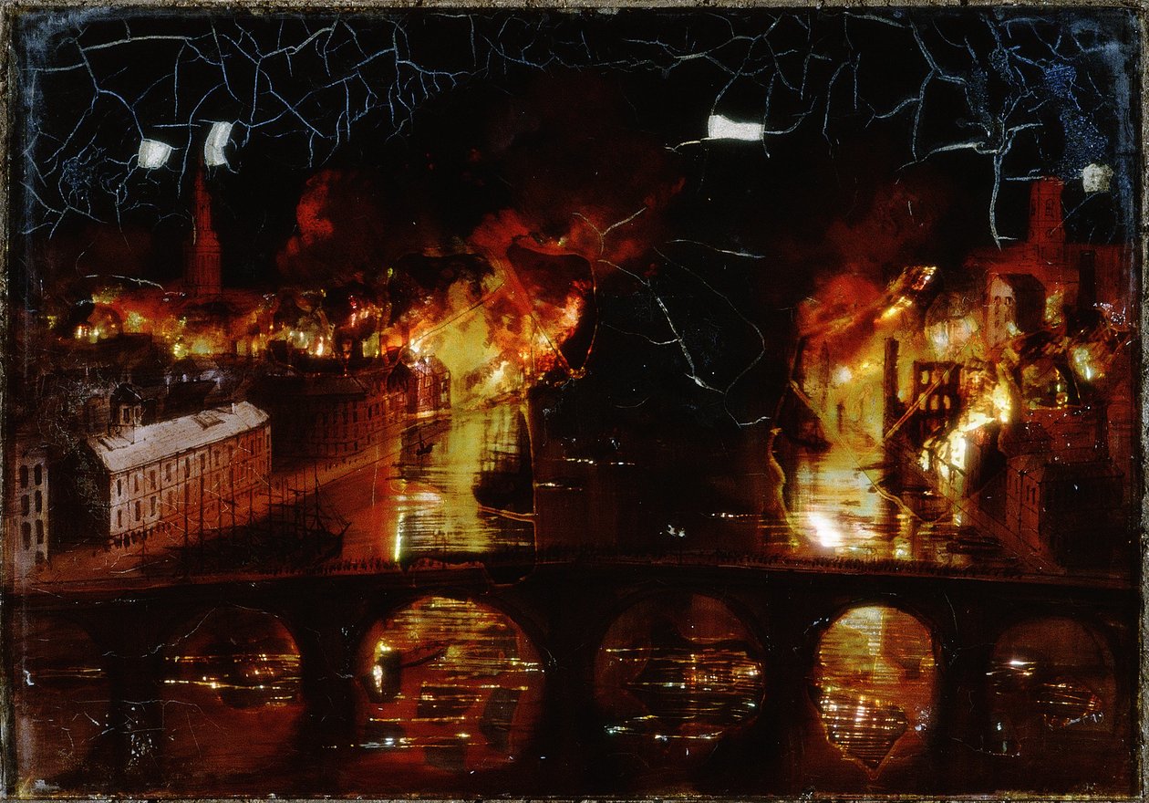 Great Fire of Newcastle upon Tyne by English School