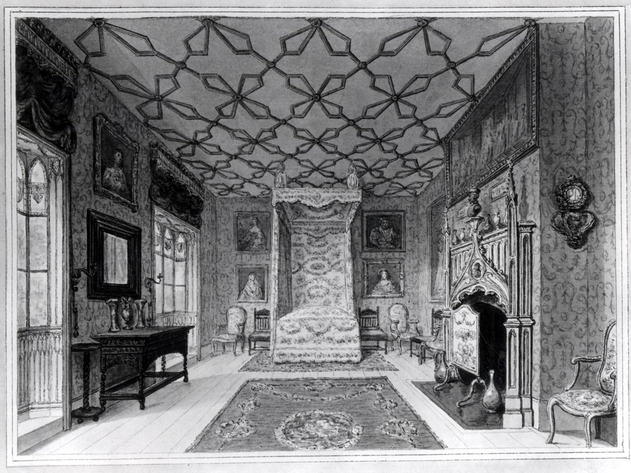 Great North Bed Chamber of Strawberry Hill by English School