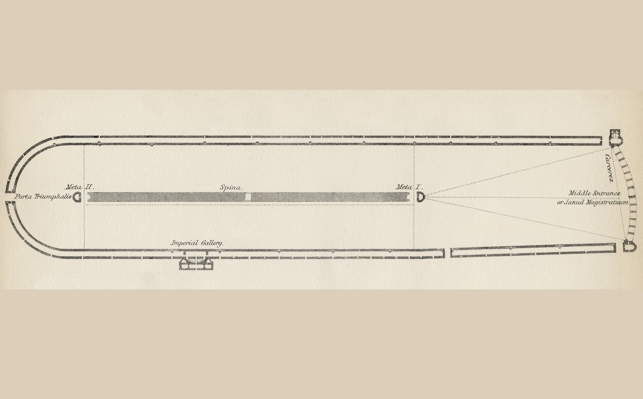 Ground plan of a typical Roman Circus, from The National Encyclopaedia, published by William Mackenzie, London, late 19th century by English School