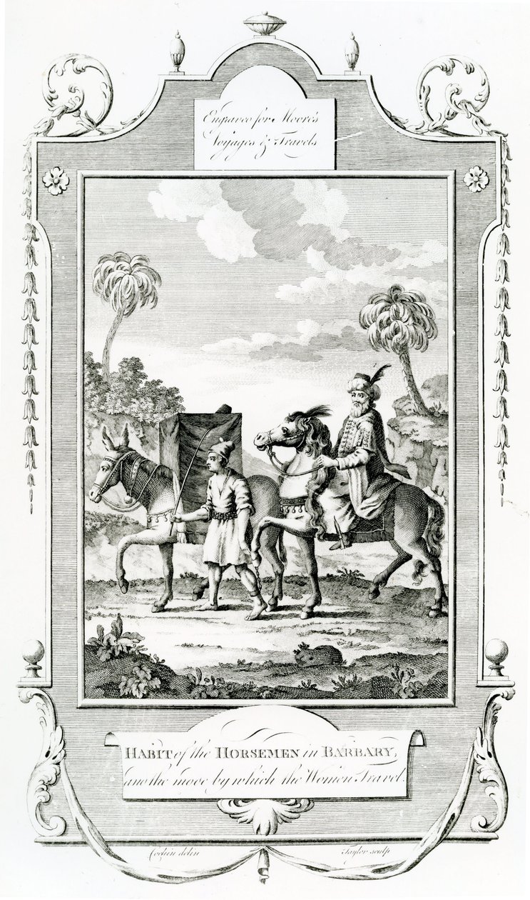 Habit of the Horsemen in Barbary, illustration taken from Moore