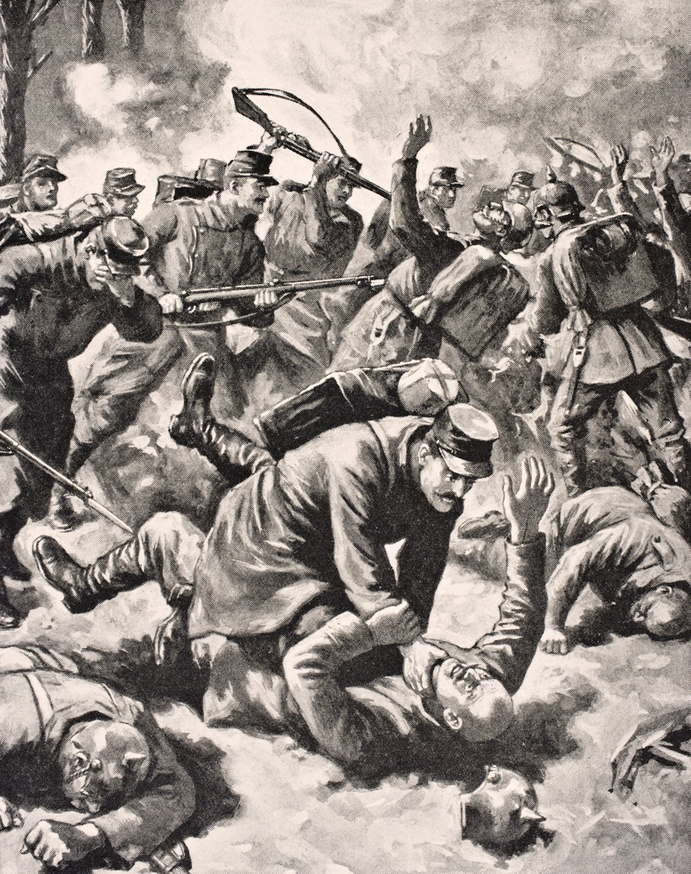 Hand to Hand Fighting Between German and Western Soldiers, from 