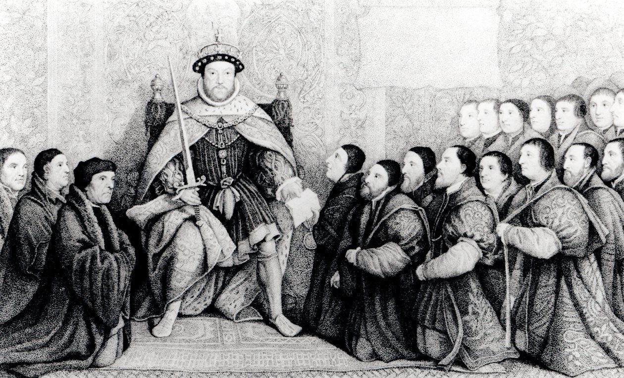 Henry VIII Bestowing the Charter on the Barber Surgeons by English School
