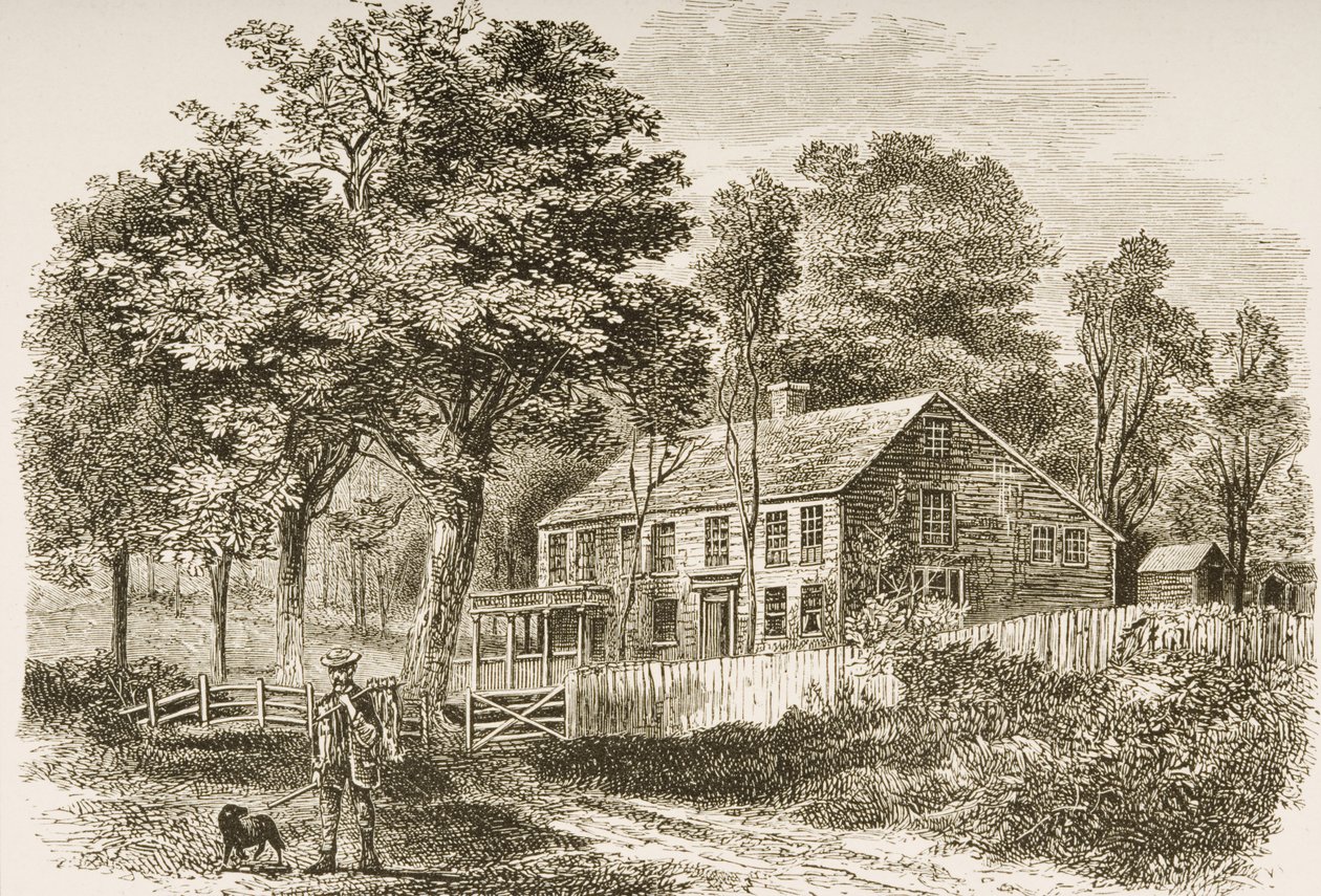Home of the Historian, William H. Prescott, Pepperill, Near Boston by English School