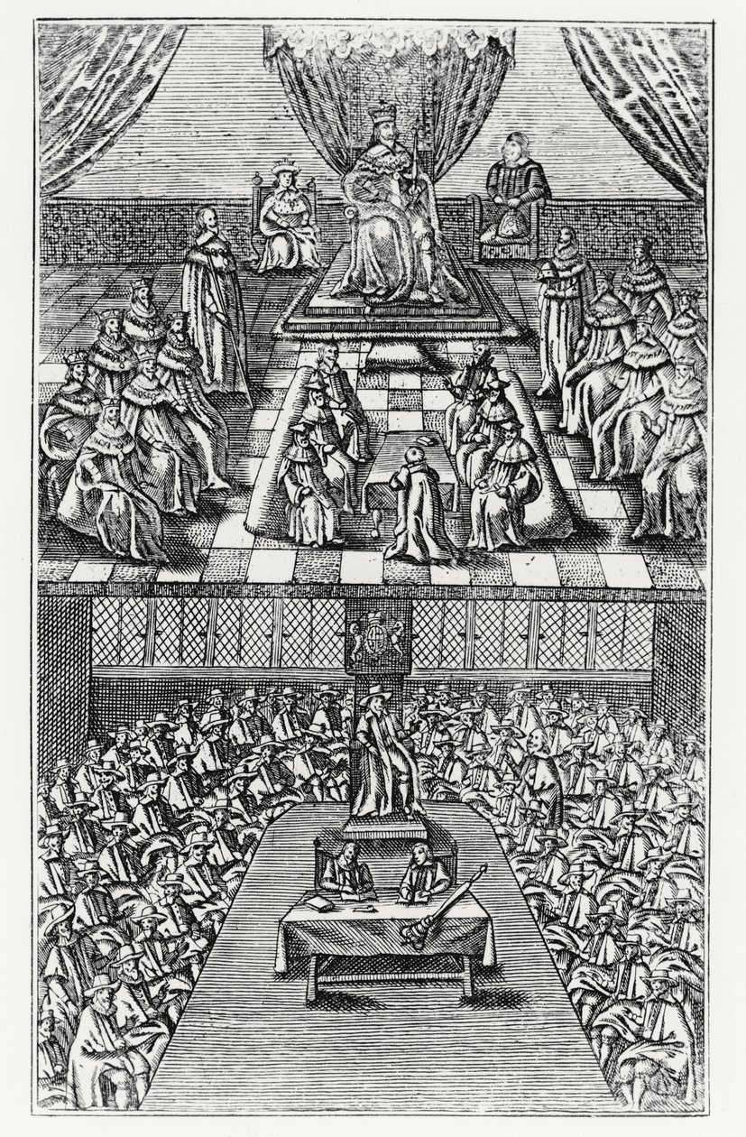 Houses of Parliament in 1640 by English School
