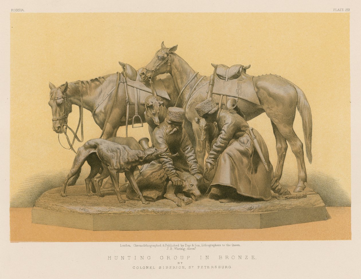 Hunting Group in Bronze by Colonel Siberich, St Petersburg by English School