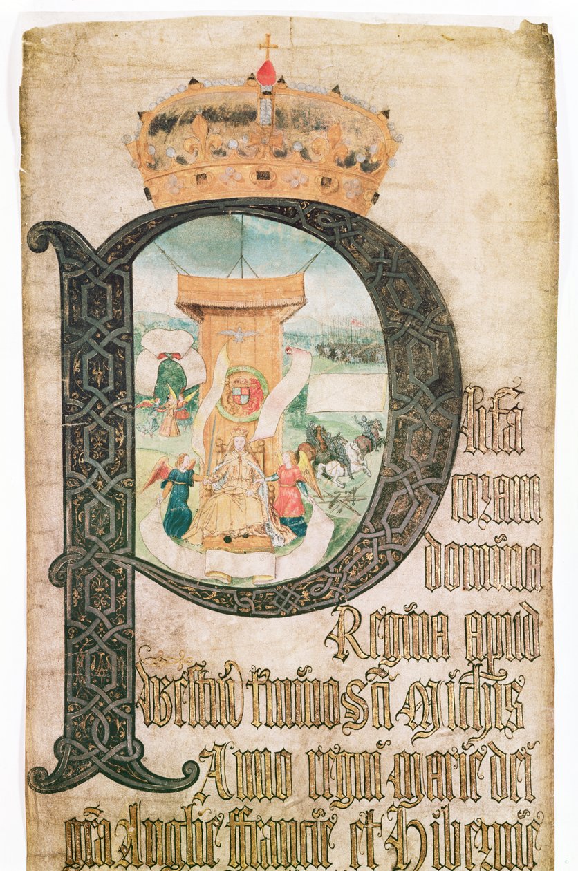 Illuminated Initial, Coram Rege Rolls by English School