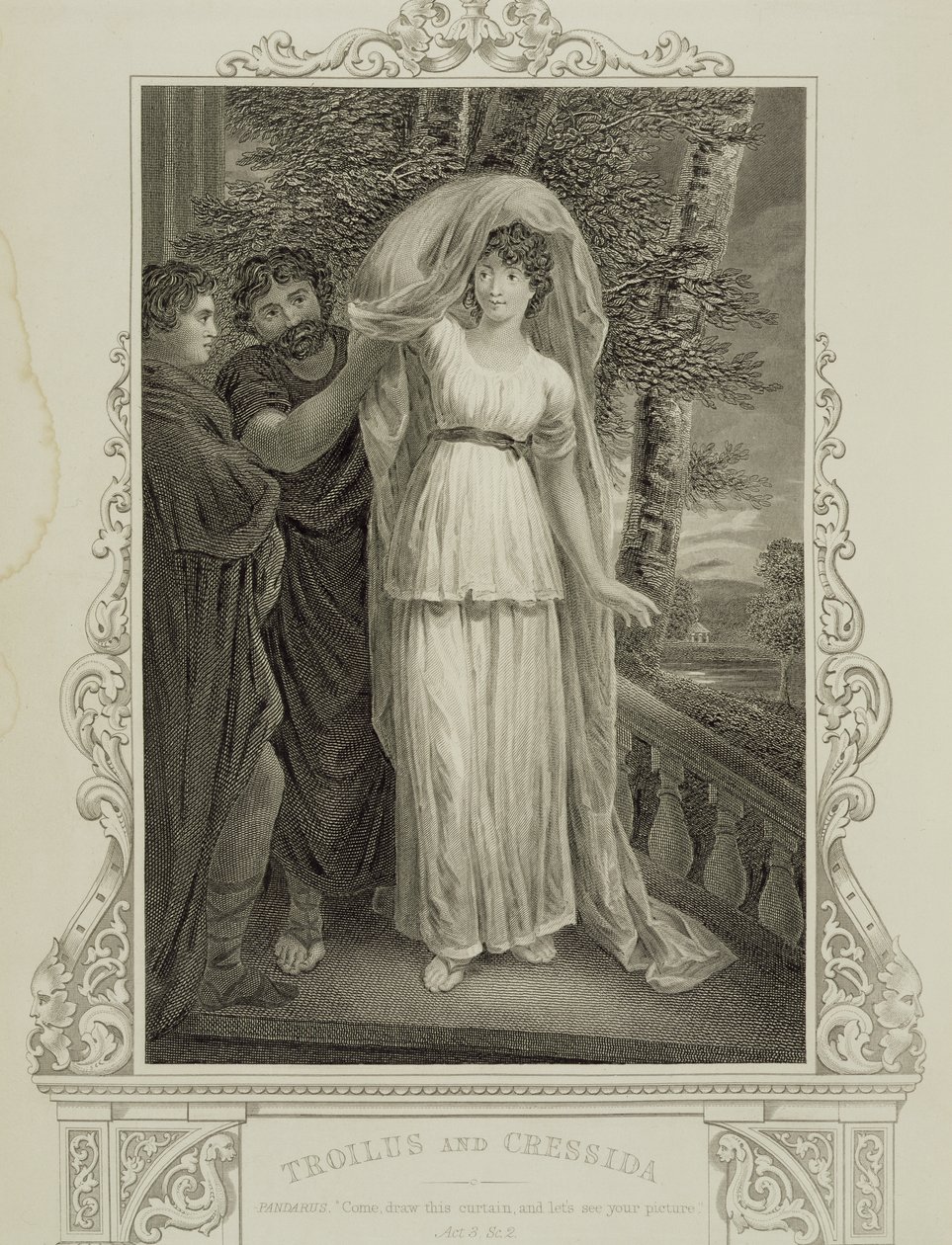 Illustration from Troilus and Cressida, Act III, Scene 2, by William Shakespeare by English School