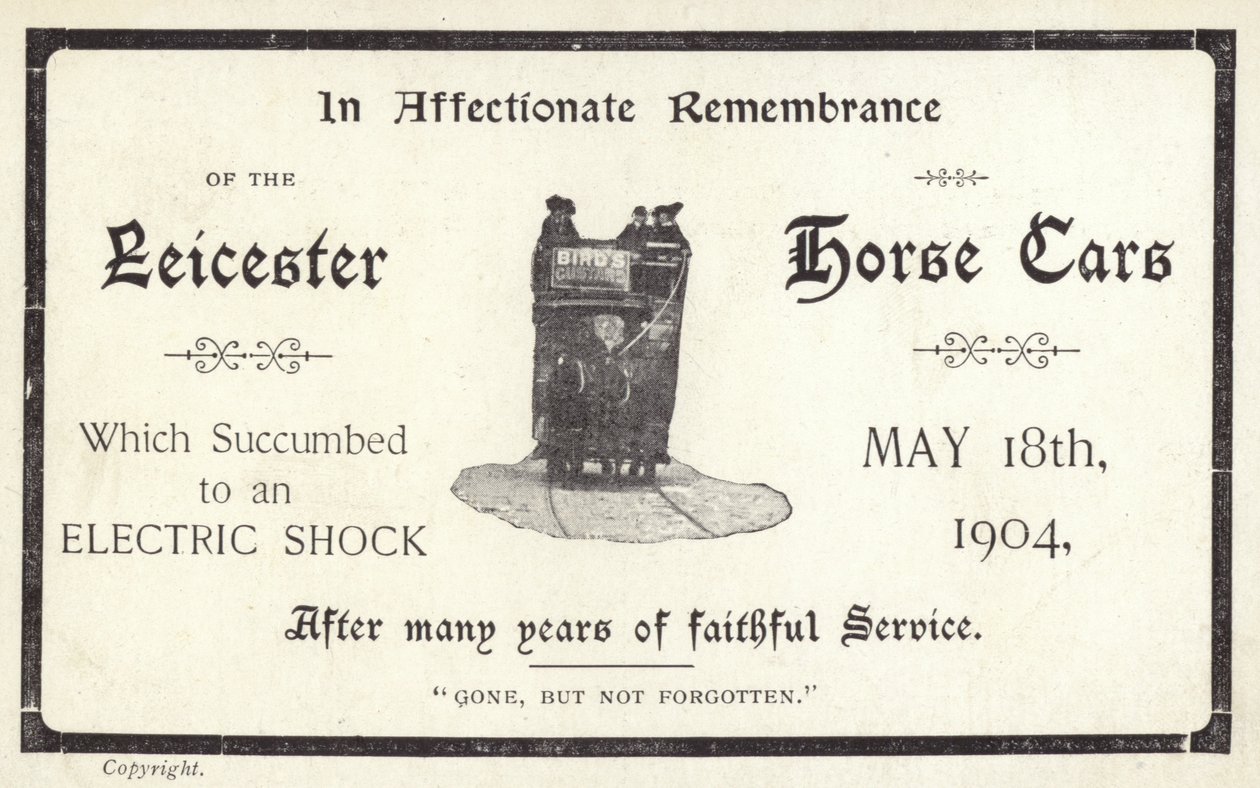 In Affectionate Remembrance of the Leicester Horse Cars by English School