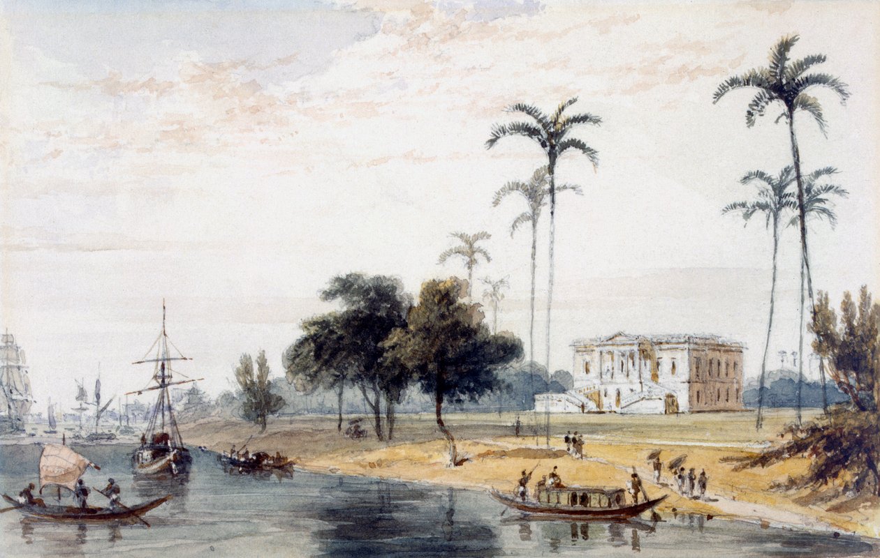 In the Garden House Reach, Calcutta by English School