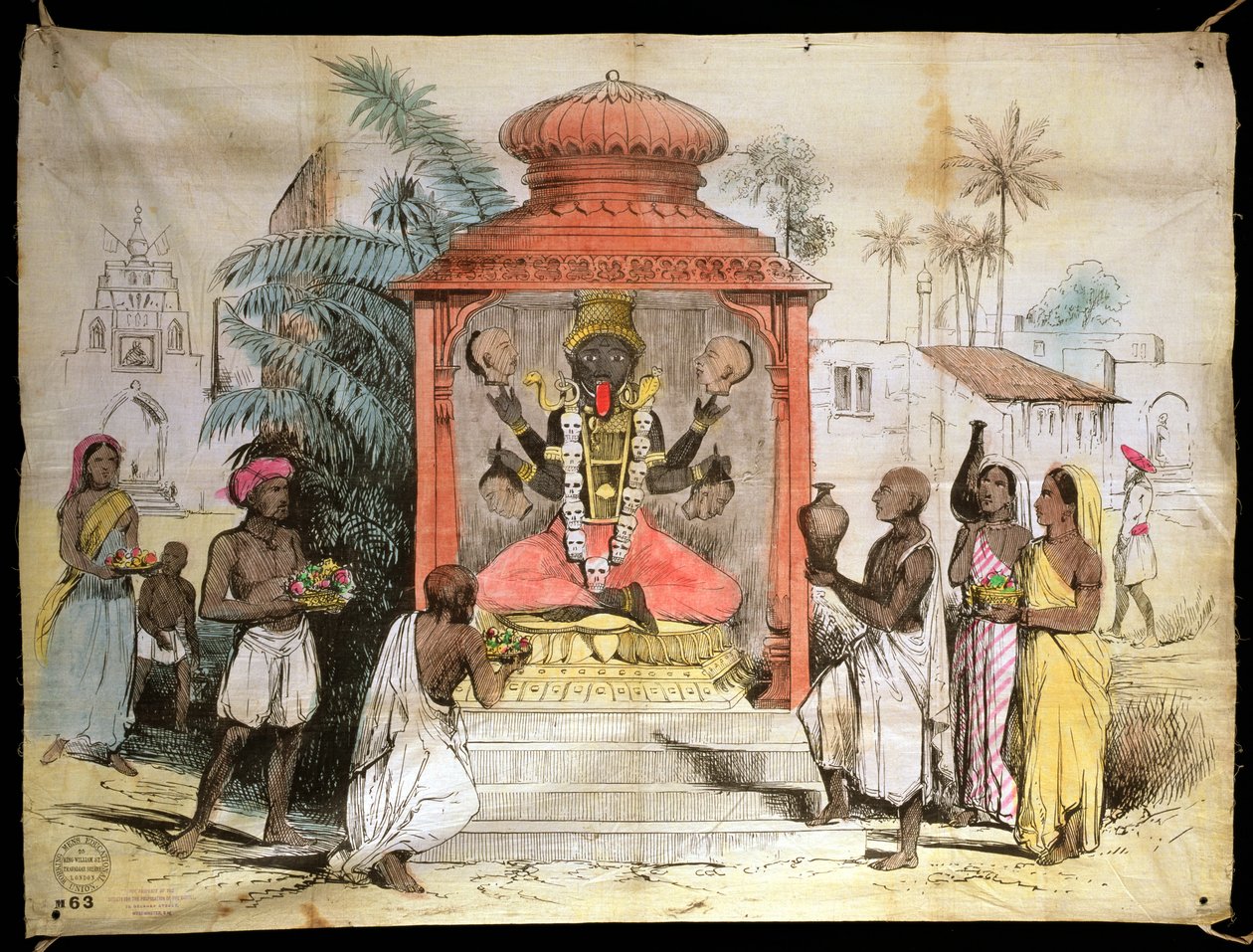 India, Figure and worship of Kali by English School