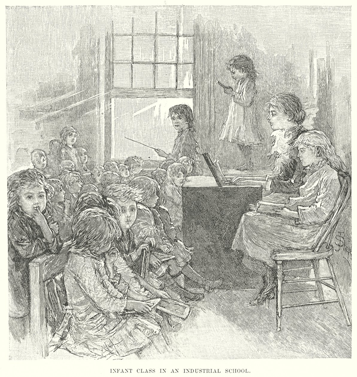 Infant Class in an Industrial School (engraving) by English School