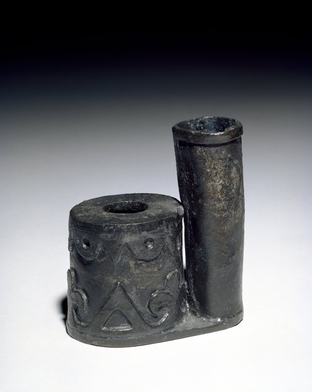 Inkwell with pen-holder by English School
