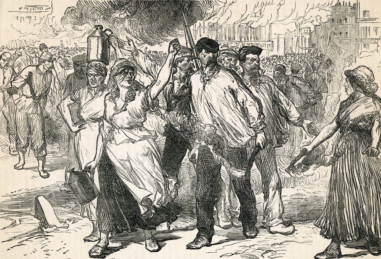 Insurgents Ravaging The Streets of Paris by English School