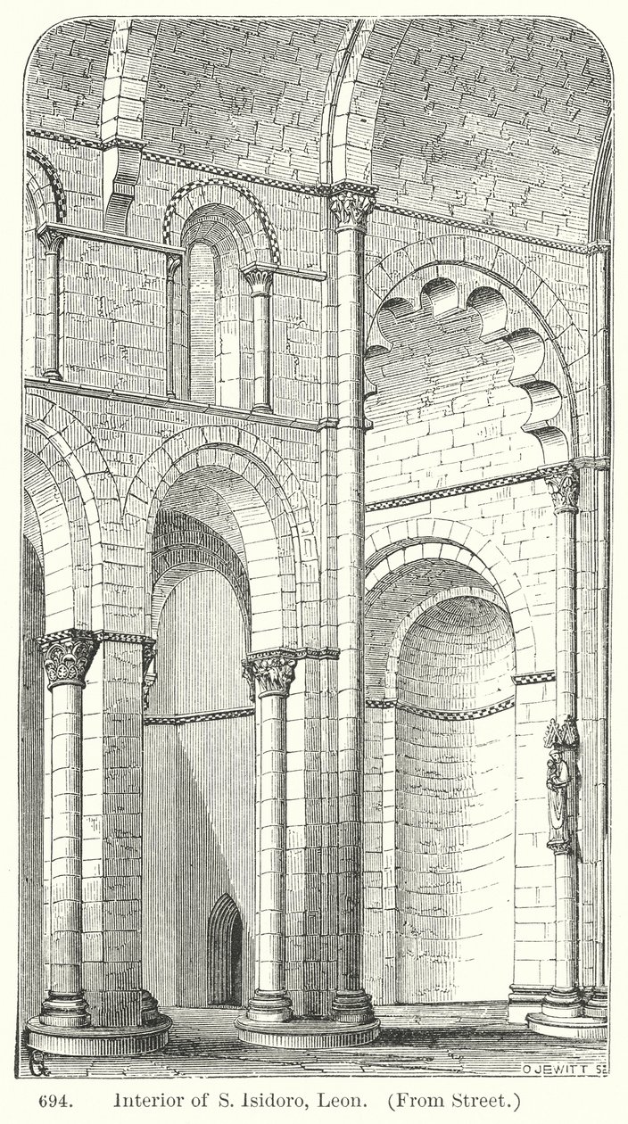 Interior of S Isidoro, Leon by English School