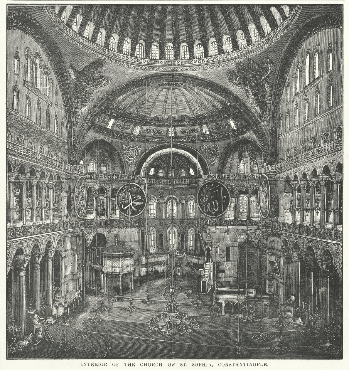 Interior of the Church of St Sophia, Constantinople by English School