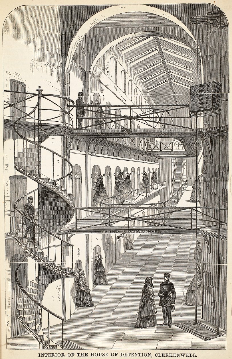 Interior of the House of Detention, Clerkenwell, illustration from The Criminal Prisons of London and Scenes from Prison Life by Henry Mayhew and John Binny, pub. 1862 by English School