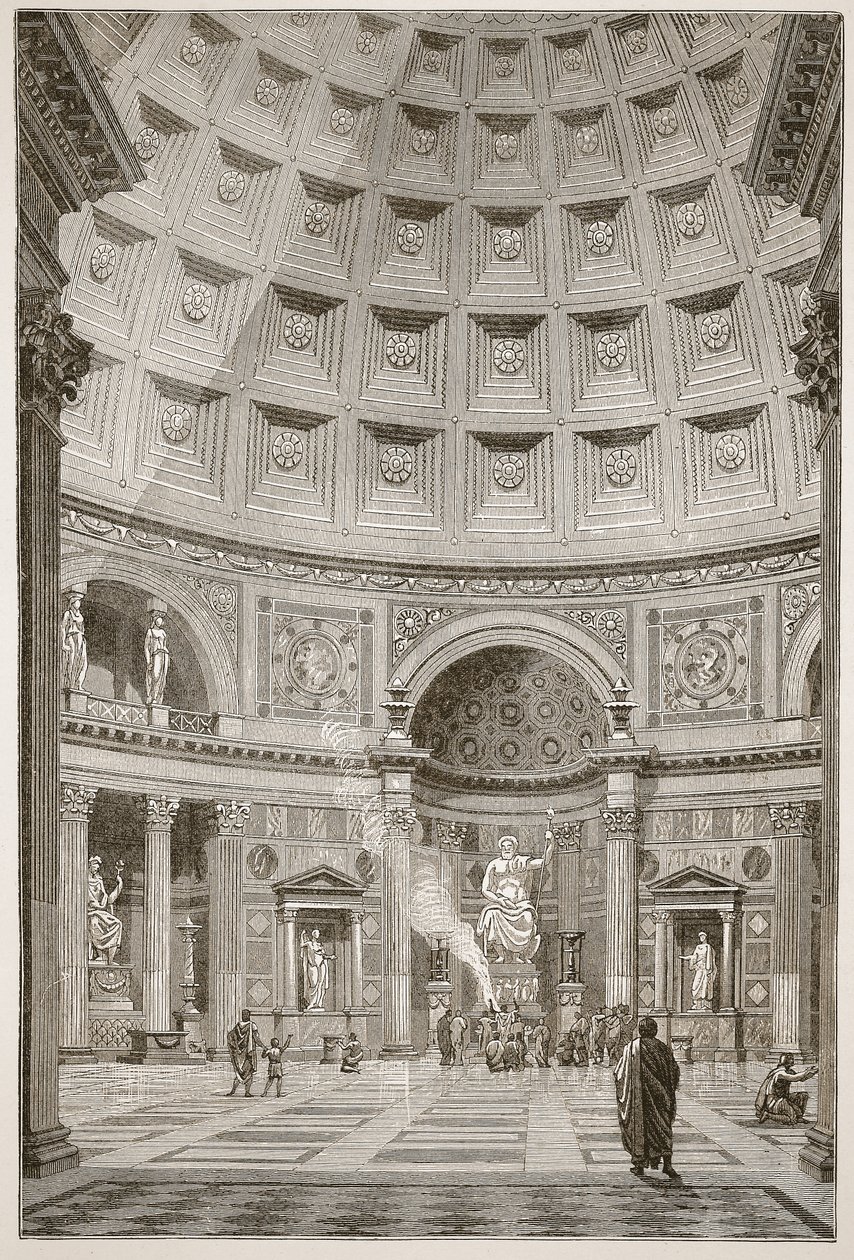 Interior of the Pantheon at Rome (restored) by English School