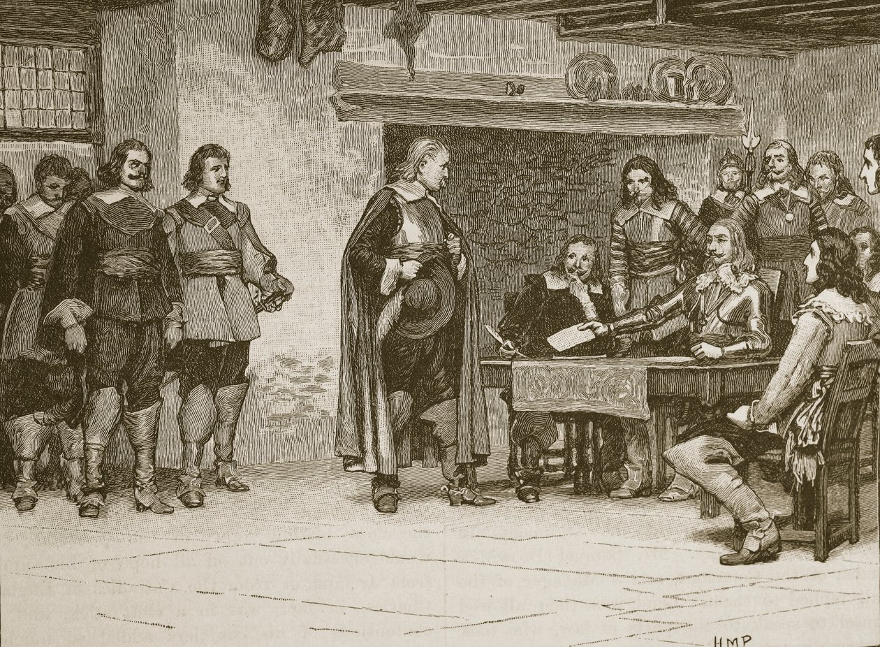 Interview between Charles and the Earl of Denbigh, illustration from Cassell