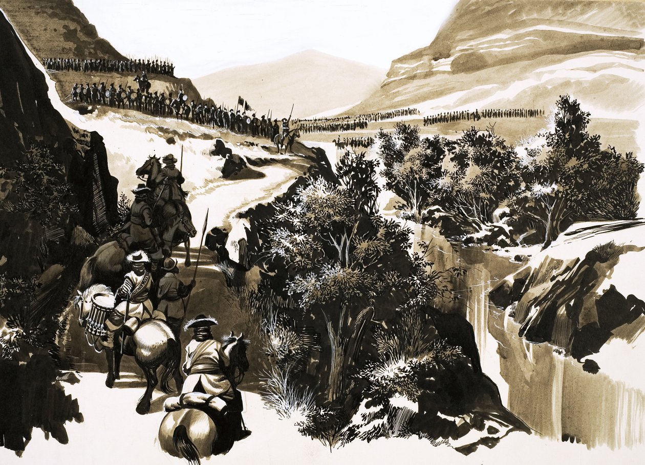 Into the Valley of the River Garry Came the Lowland Army of General Mackay by English School