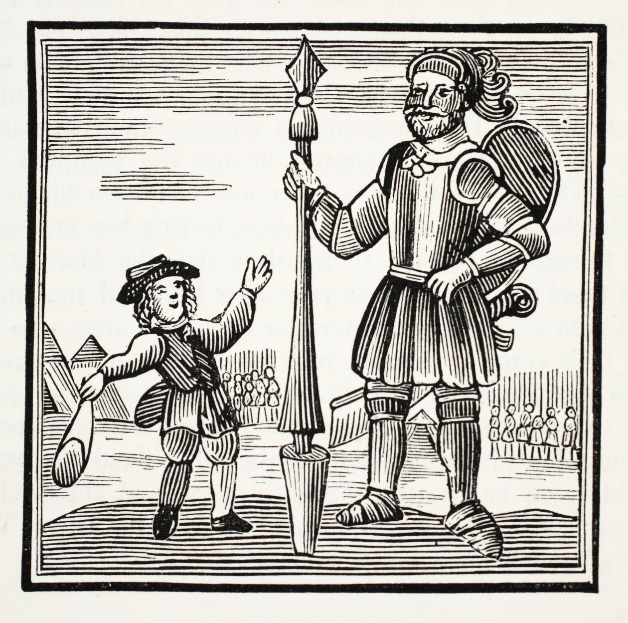 Jack and the Giant, illustration from Chap-books of the Eighteenth Century by John Ashton, pub. 1882 by English School
