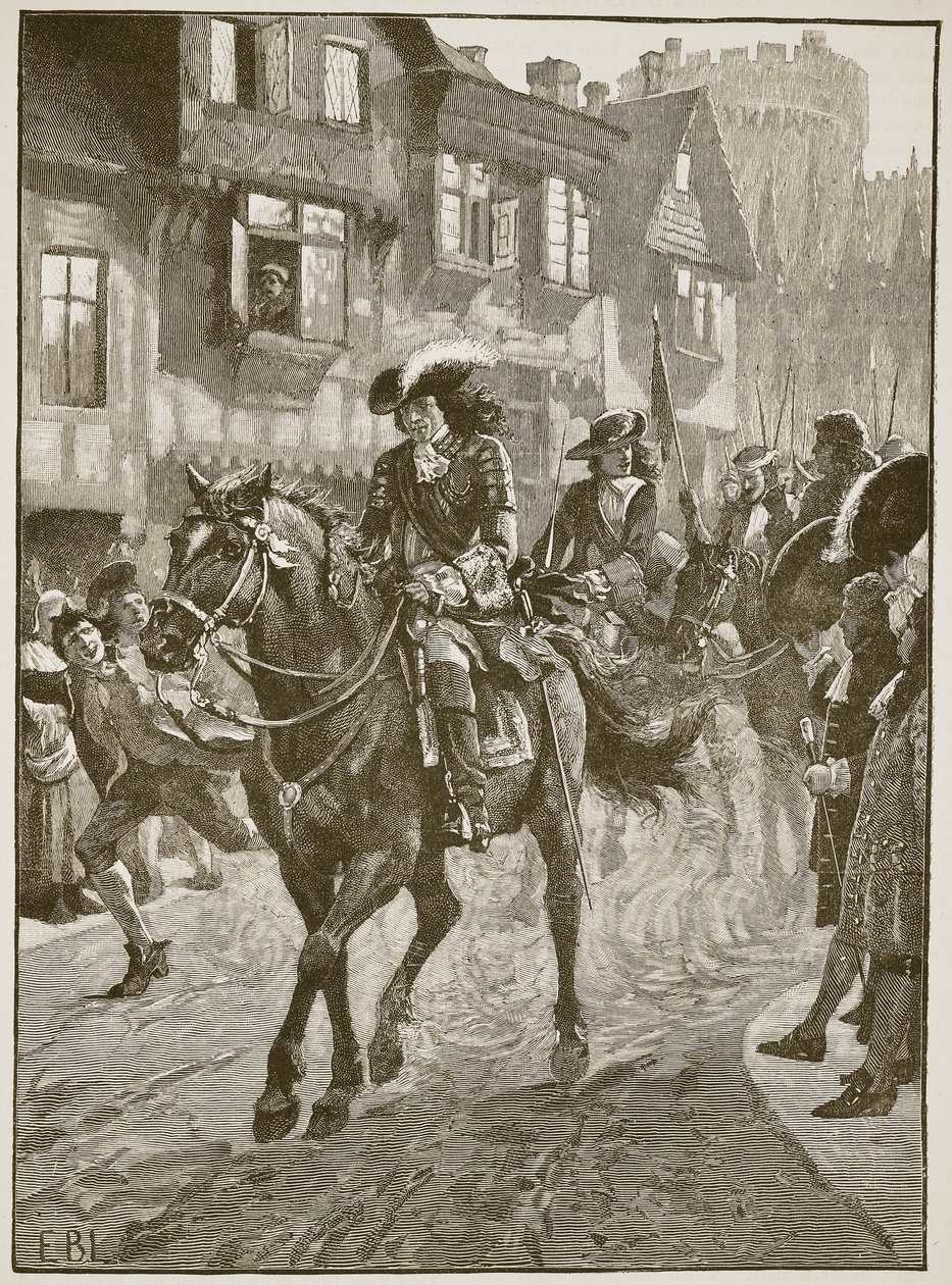 James entering Dublin after the Battle of the Boyne, illustration from Cassell