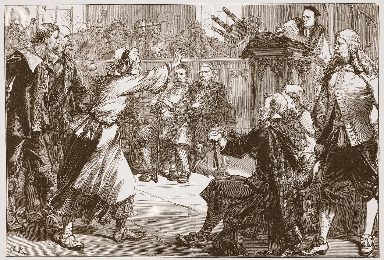 Janet Geddes Flinging Her Stool at the Dean of Edinburgh by English School