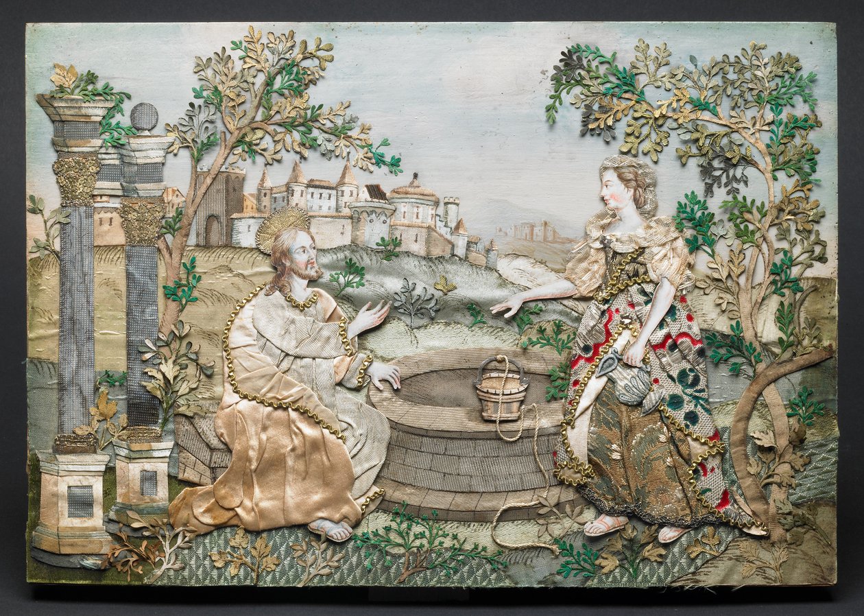 Jesus with the Woman of Samaria by English School