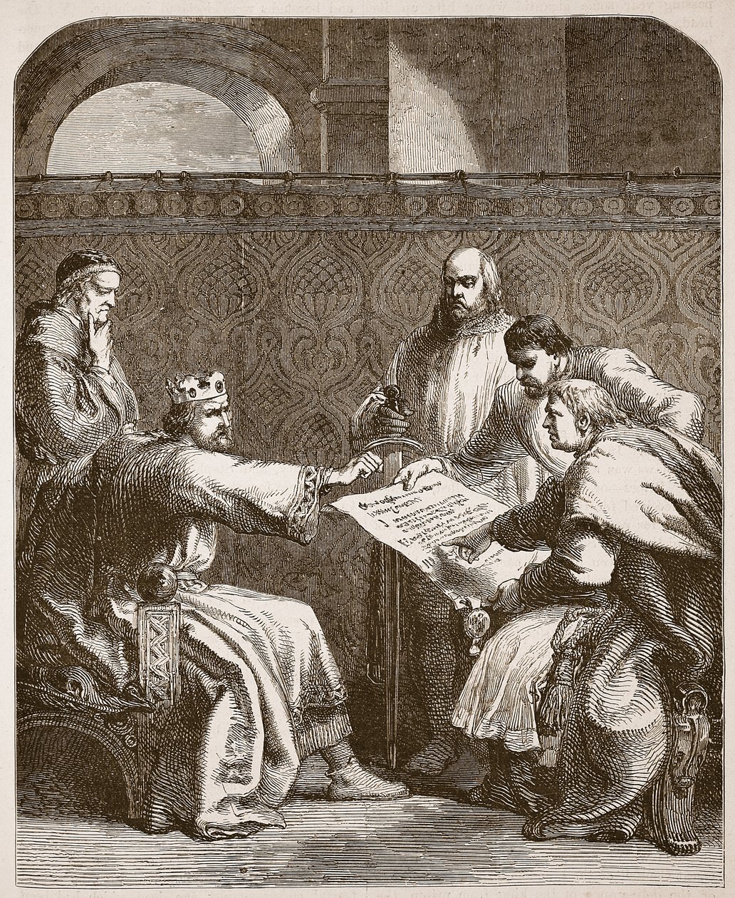John refusing to sign the articles of the Barons (Illustration from Cassell