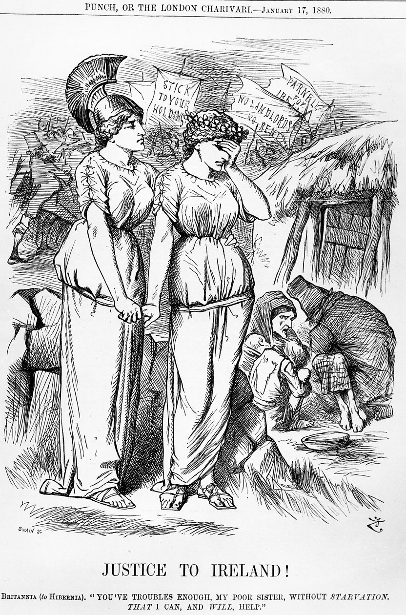 Justice to Ireland!, engraved by Joseph Swain, from Punch, January 17, 1880 by English School
