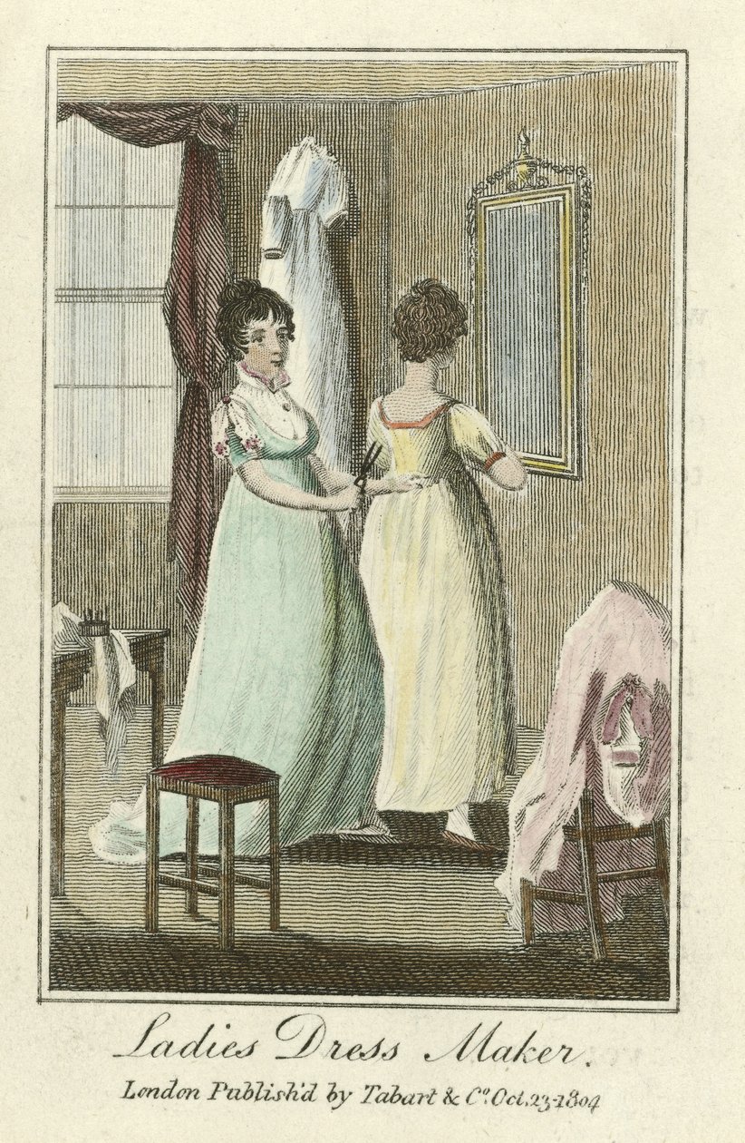 Ladies Dress Maker, pub. 1804 by English School