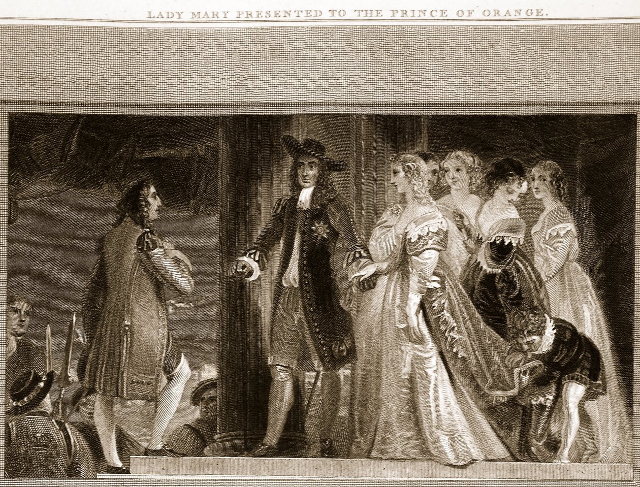 Lady Mary Presented to the Prince of Orange, Illustration from David Hume
