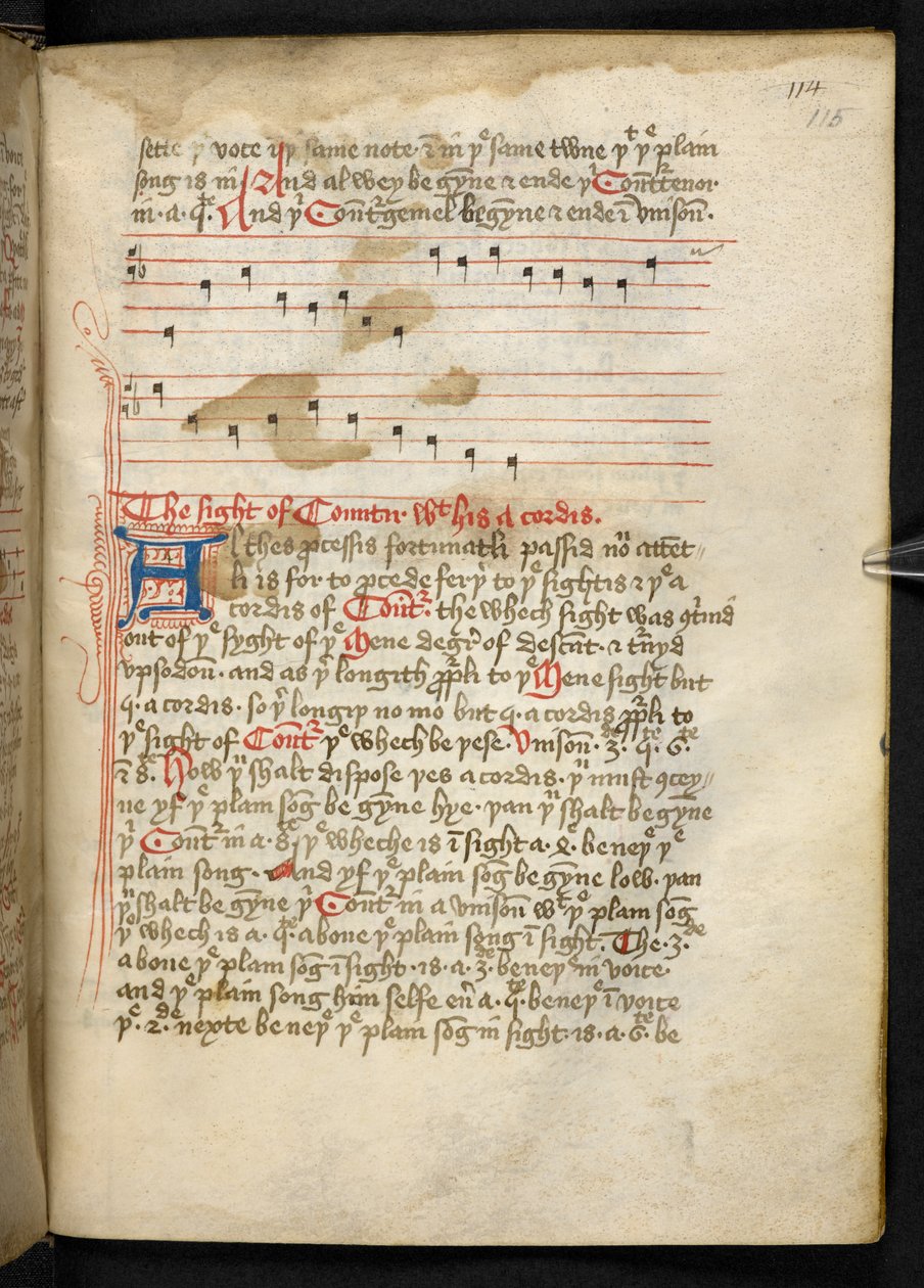 Lansdowne 763, f.115r, A Volume fairly written on vellum in the fifteenth century, and containing ancient and very interesting treatises on music by different authors. by English School