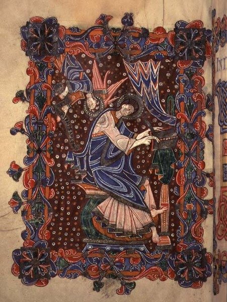 St. Matthew writing his gospel, c.1080 by English School