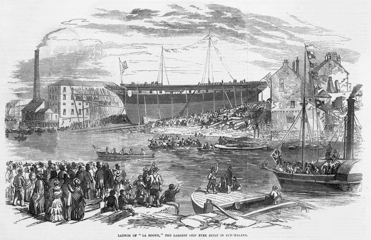 Launch of La Hogue, the Largest Ship Ever Built in Sunderland by English School