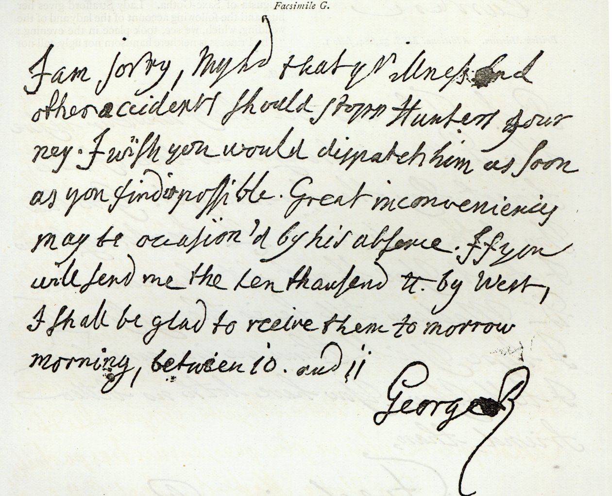 Letter from George II to the Duke of Newcastle by English School