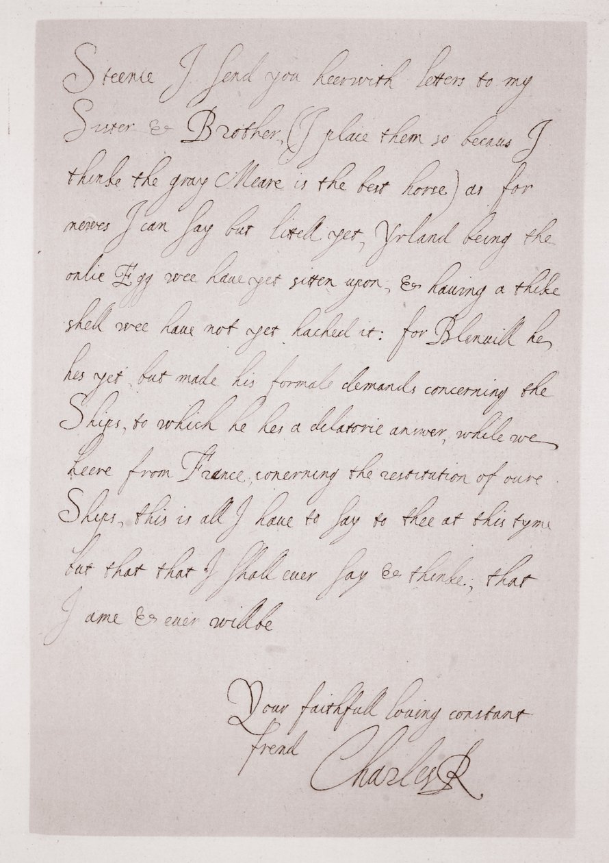 Letter of Charles I to the Duke of Buckingham by English School